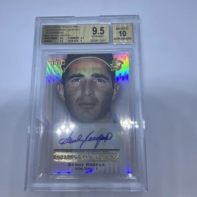 2013 Topps Tribute WBC International Legends Autograph Sandy Koufax 9.5/10 14/15 - Image 1 of 4