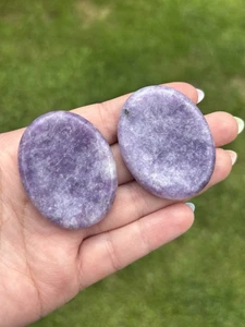 Lepidolite Worry Stones Crystal Polished Gemstone Palm Stone - Picture 1 of 2