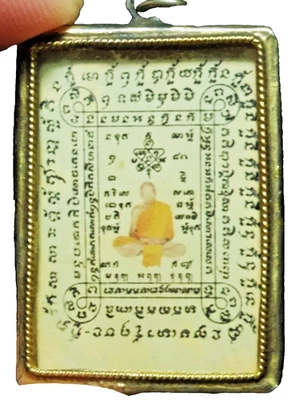 Phra LP Tim Wat Lahanrai Imagen Buda Tailandés Amuleto Protección Talismán Foto 1 de 4