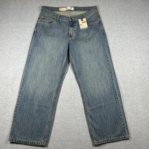 Levis 550 Jeans Boys 16 Husky 34x28 Blue Stone Wash Relaxed Fit Denim NWT Baggy - Picture 1 of 13