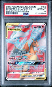 Pokemon Reshiram & Charizard GX Unbroken Bonds Full Art #194 PSA 10 Gem Mint - Bild 1 von 3
