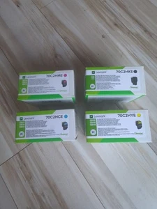 lot de 4 x Toner LEXMARK 70C2HKE 70C2HCE 70C2HME 70C2HYE CS310 CS410 CS510 - Photo 1/2
