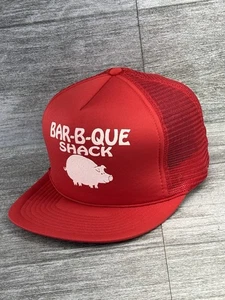 BAR-B-QUE SHACK Cuerda Espuma Malla Doble SnapBack Camionero Gorra OSFA San Sun Pig - Imagen 1 de 23