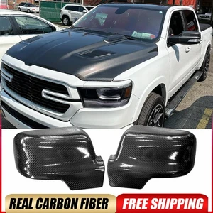 For Dodge Ram 1500 2022-25 Dry Carbon Fiber Side Wing Rearview Mirror Cover Caps - Bild 1 von 15