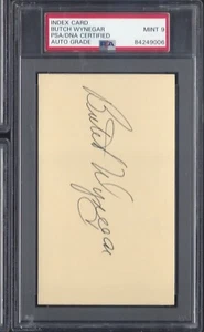 BUTCH WYNEGAR, 1976-88 TWINS, YANKEES & ANGELS, INDEX CARD, PSA/DNA MINT 9 - Picture 1 of 1