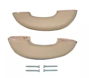 55 56 Chevy 150 & 210 Armrest Beige Pair 1955 1956 Chevrolet New - Foto 1 di 4