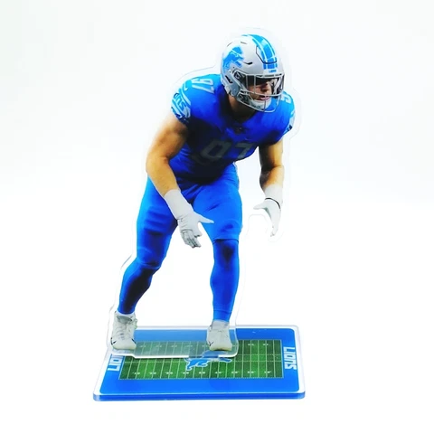Aidan Hutchinson Figure - #97 Detroit Lions Gets Set Against Figurine Ornament Cover