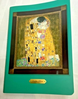 Blank EXERCISE BOOK, green with Gustav Klimt art on Cover, 21 x 14.5x 0.8cm (A5) - Image 1 of 3