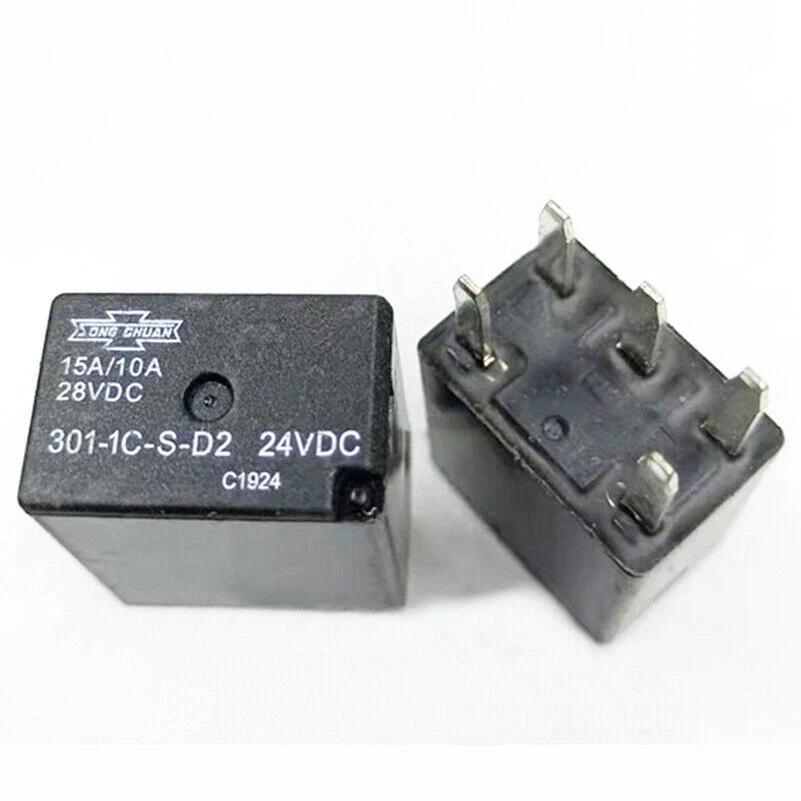 2Pcs 301-1C-S-D2 24VDC Power Relay 5Pins - Image 1 of 1
