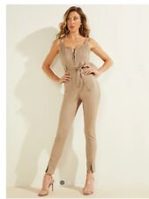 GUESS Hex Faux-Suede Jumpsuit Color Summer Clay Size XS Gorgeous Outfit 