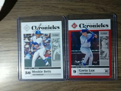 (2) 2020 CHRONICLES GAVIN LUX #35 RC ROOKIE RED /100 & Mookie Betts - Image 1 of 3