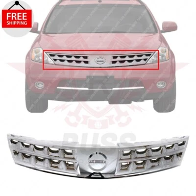 New Front Grille Chrome Shell and Insert Fits 2006-2007 Nissan Murano NI1200223 Foto 1 de 4