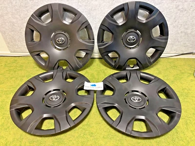 Toyota Genuine Hiace H200 Matt Black 15inch Wheel Hub Cap Full Cover 4 Piece OEM - Image 1 of 4