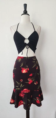 Anthropologie Skirt New Size Medium Brown Floral Trumpet Church Granny Classy - Image 1 of 4