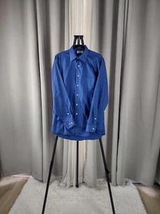 Van Heusen Men's Blue Cotton Blend Button Down Dress Shirt Size 15 (34/35) - Picture 1 of 11