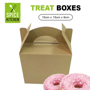 Treat Box Dessert Container Party Gift Candy Favor Loot Boxes Brown 15x15x9cm - Picture 1 of 1
