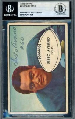Sisto Averno Beckett BAS Signed 1953 Bowman Autograph - Image 1 of 2