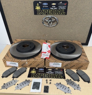2004-2008 TOYOTA SOLARA GENUINE OEM NEW FRONT BRAKE ROTORS TCMC PADS & SHIMS - Image 1 of 4