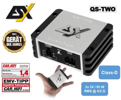 ESX QUANTUM QS-TWO 2-Kanal Verstärker Endstufe Mini Klein Kompakt 190 Watt RMS - Bild 1 von 4