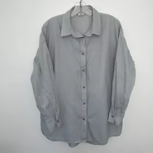 Cotton : On Womens Shirt Button Down Stripped Oversized Preppy Comfy Casual - Picture 1 of 7