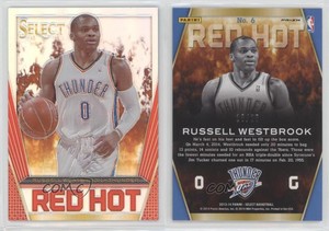2013-14 Panini Select Red Hot Silver Prizm /25 Russell Westbrook #6