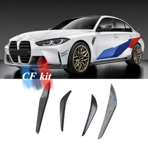 For BMW G80 G82 M4 MP 2021-2022 Carbon Fiber Front Side Spliiters Canards Fins - Picture 1 of 12