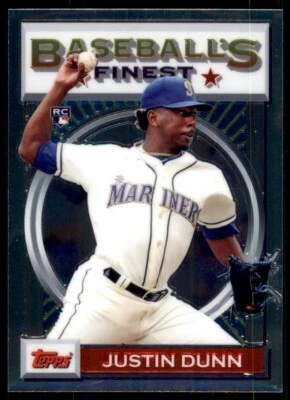 2020 Topps Finest Flashbacks #140 Justin Dunn Rookie - Image 1 of 2