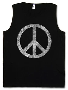 PEACE SYMBOL GYM TANK TOP Sign Logo Frieden Regenbogen Hippie 60s Cultur Gay - Picture 1 of 2