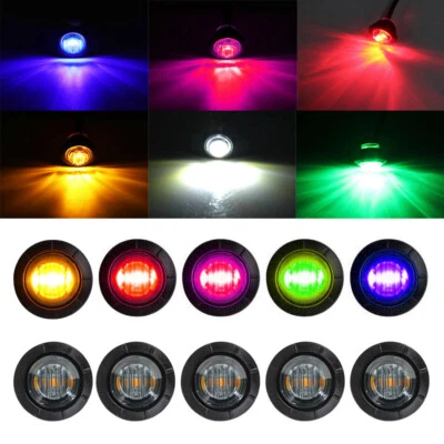 10x 3/4" Bullet Round Smoked LED Side Marker Lights for Boat Trailer Truck 12V - Image 1 of 4