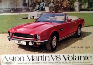 Aston Martin V8 Volante.This is a Original Factory Aston Martin Car Poster RARE! - Picture 1 of 1