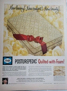 2 Anuncios Vintage 1960 Sellado Estampado Posturepédico Efímero Arte de Pared Decoración Espuma Acolchada - Imagen 1 de 2