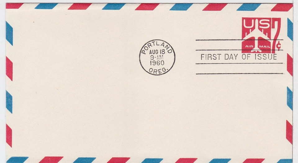 TurtlesTradingPost - 7 Cent Airmail Envelope #UC34- 1960 FDC - Image 1 of 1