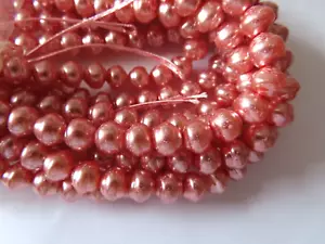 Sealed bag 300 Czech. Glass snail Pearls 8mm Pink. - Picture 1 of 3