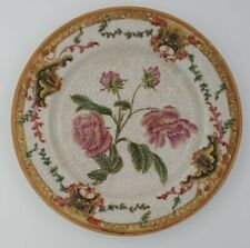 Wong Lee WL 1895 Crackled Porcelain Floral Pattern Vintage Fine Pottery Plate