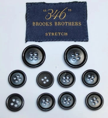 Brooks Brothers 346 Replacement Buttons 10 Pieces Black Blazer Sport Coat - Image 1 of 2