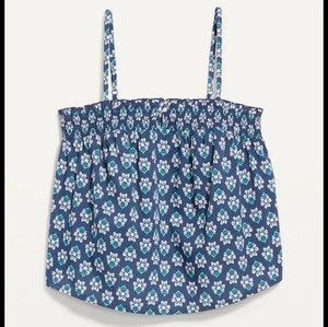 NWT Old Navy Blue Floral Print Pajama Top Sleeveless Adjustable Straps Womens M - Picture 1 of 2