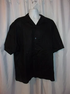 FORTINO LANDI Men's Black Linen Button Down Dress Shirt SIZE 4XL - Picture 1 of 3