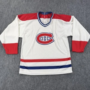 Vintage Montreal Canadiens Jersey Mens Medium White Red NHL Hockey Throwback 90s - Picture 1 of 16