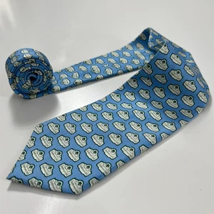 Vineyard Vines Men Neck Tie Far Hills Country Day School Blue 100% Silk Necktie  - Picture 1 of 8