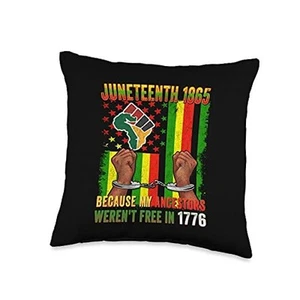 Juneteenth Day Freedom Flag Ancestors Not Free 1776 Mens Throw Pillow 16x16 - Picture 1 of 4