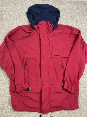 VTG Timberland Men’s Jacket Hooded Snap Weather Gear Rugged Wear Size Large - Image 1 of 4