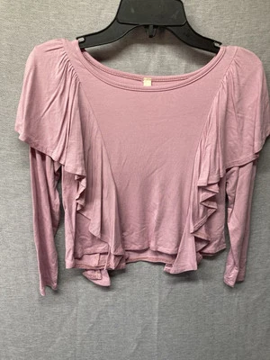 Two S Girls Size Small Shirt Pink Long Sleeve Flutter Ruffle Dressy Tee NWOT - Image 1 of 4