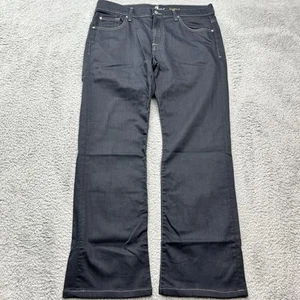 7 For All Mankind Bootcut Jeans Mens 36x32 Blue Stitch Dark Wash Stretch Cowboy - Picture 1 of 13