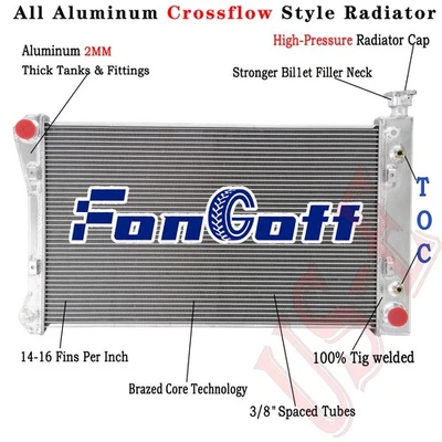 3 Row Aluminum Radiator Fit 1988-1997 Chevy/GMC C/K C1500 2500 3500 4.3L 5.7L V8 Foto 1 de 4