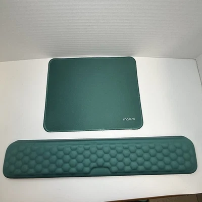 MOSISO Wrist Rest Support & Mousepad Non-Slip Memory Foam Set Peacock Green New - Image 1 of 4