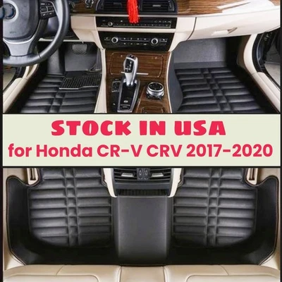 Alfombrillas interiores cubierta de cuero para Honda CR-V CRV 2017 2018-2020 Foto 1 de 4