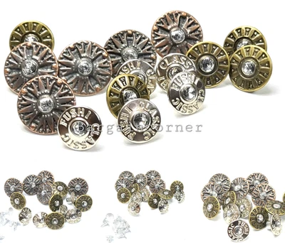 Denim Jeans Buttons Metal Classic Hammer In Button Easy Use Skirt Bag 3Size 15-1 - Image 1 of 4