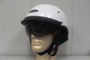 CYBER U-72 HALF HELMET W/ RETRACTABLE INNER SHEILD *WHITE* (SMALL) DOT - Picture 1 of 2