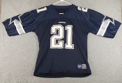 Camiseta reversível vintage anos 90 Dallas Cowboys Deion Sanders tamanho 48 azul Reebok - Imagem 1 de 4