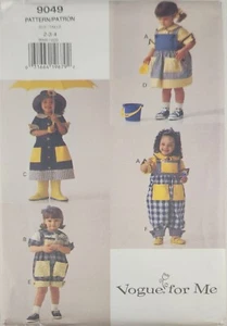 Vogue for me pattern 9049 childrens dress top jumper overalls uncut size 2-4 - Picture 1 of 2